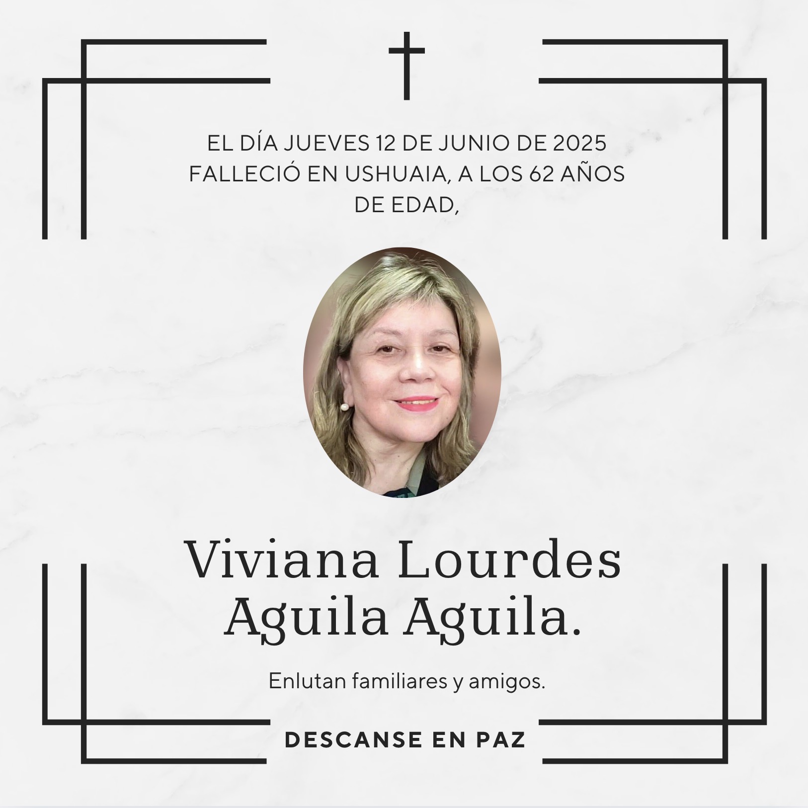 Fallecimiento | Viviana Lourdes Aguila Aguila.